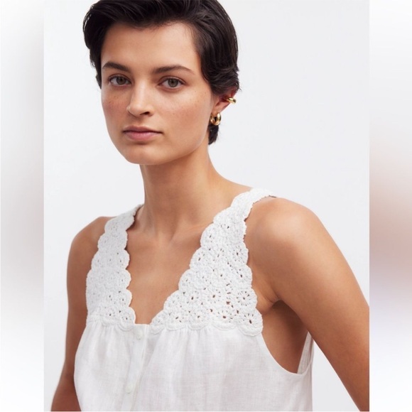 Madewell Top 8 Embroidered Eyelet White - Picture 3 of 11